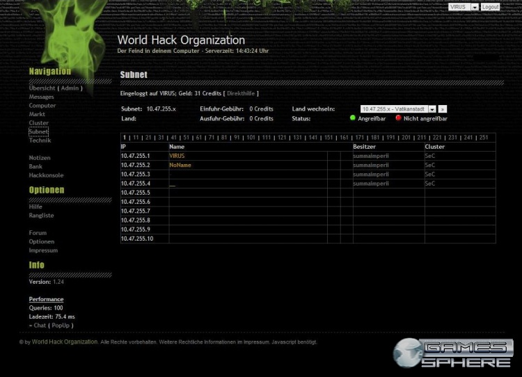 World Hack Organization Screenshot
